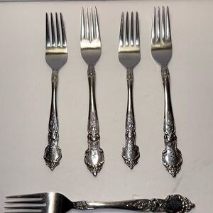Set of 5 Vintage National Stainless Flatware Forks